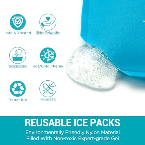 Gel Ice Packs for Injuries Reusable, Pain Relief, 8 Pack, Hot Cold Compress - style: Variety Gel Ice Pack Set - 8 Pack