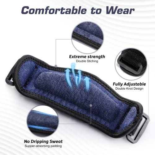 IPOW 2 Pack Thickened Pad&Wide Patella Knee Strap,Pain Relief Patellar Tendon Support,Adjustable Brace Band for Hiking,Basketball,Running,Jumpers Knee,Volleyball,Tendonitis,Arthritis,Injury Recovery