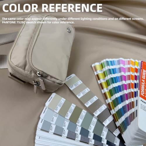 Pander Nylon Crossbody Belt Bag with Excess Strap Keepers, 6-Pocket Adjustable Sling Fanny Pack for Travel and Everyday Carry, Warm Beige - color: Warm Beige