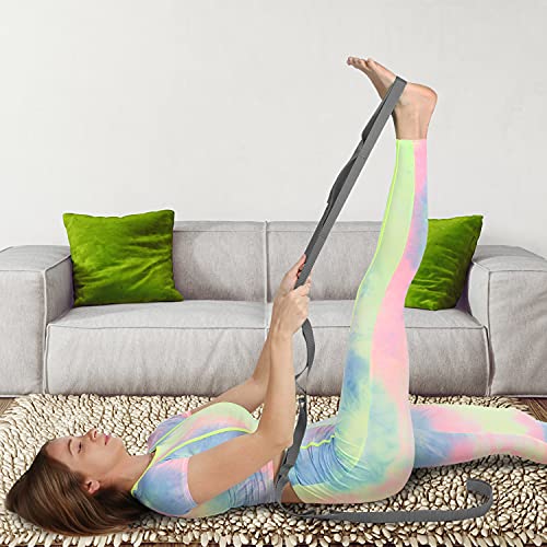 Scotamalone Stretching Yoga Strap Physical Therapy Stretch Bands - color: Grey