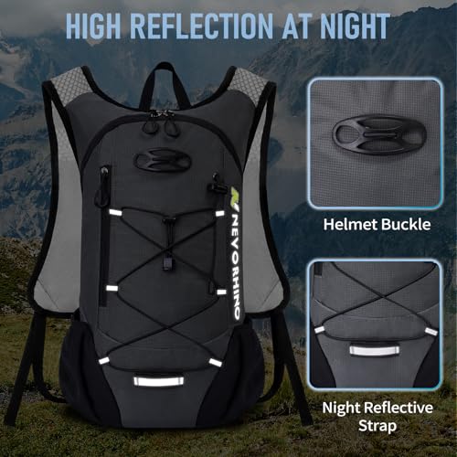 Lightweight Hydration Backpack, Running Backpack with 2L Water Bladder - color: Plaid Dark gray