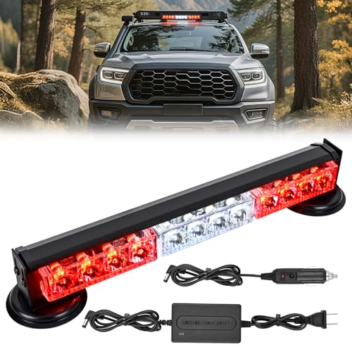 Nilight 12LED Wireless Red White Strobe Light 14" Magnetic Mount 12V - color: Red & White