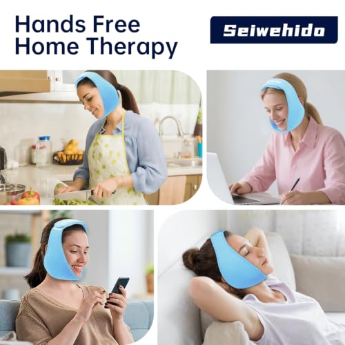 Wisdom Teeth Ice Pack Head Wrap Jaw Face Ice Pack with 4 Gel Packs - color: Light Blue