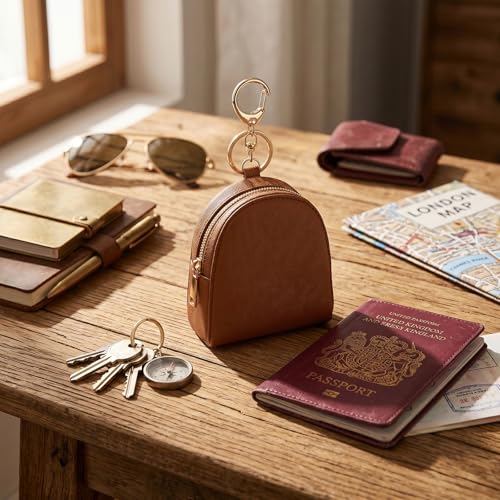 3PCS Women’s Small Coin Purse Set, Premium PU Leather Change Pouch with Durable Keychain and Smooth Metal Zipper, Mini Portable Wallet for Cash, Coins, Keys, Cards and Lipstick, Versatile Travel Bag
