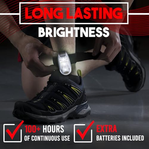 LED Safety Lights 4 Pack, Clip On High Visibility Strobe Light for Walk Run - color: White