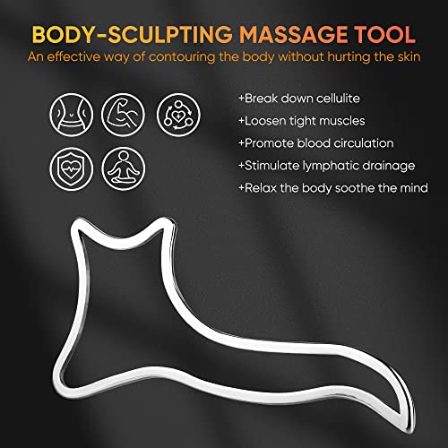 ONUEMP Stainless Steel Muscle Scraper, Ice Gua Sha Body Sculpting Paddle - size: Board