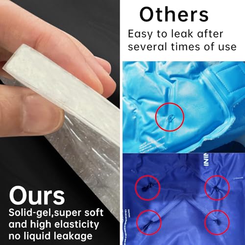 Extended Leg Knee Ice Pack Wrap Sleeve for Knees Injuries Reusable 2 Pack - color: Blue-2pack