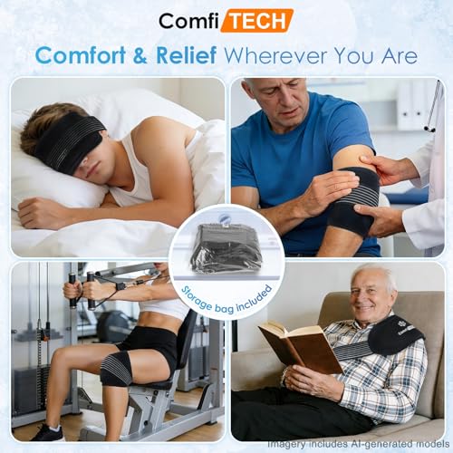 ComfiTECH Triple-Gel Soft Ice Packs with Extended 30-Min Cooling, 10"×5" - size: Medium 10 × 5 Inch