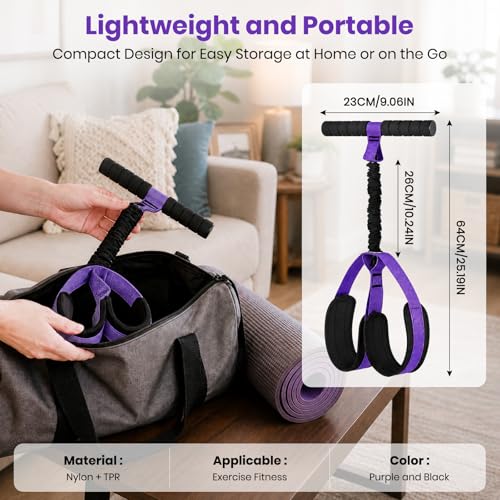 Rojvvec Pedal Resistance Bands with Handles, 55LBS Exercise Band for Women - color: Purple-Black