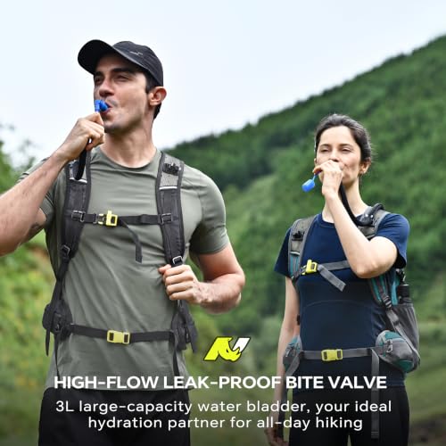 N NEVO RHINO Hydration Backpack, 18L Hiking Backpack with 3L Water Bladder - color: Orange