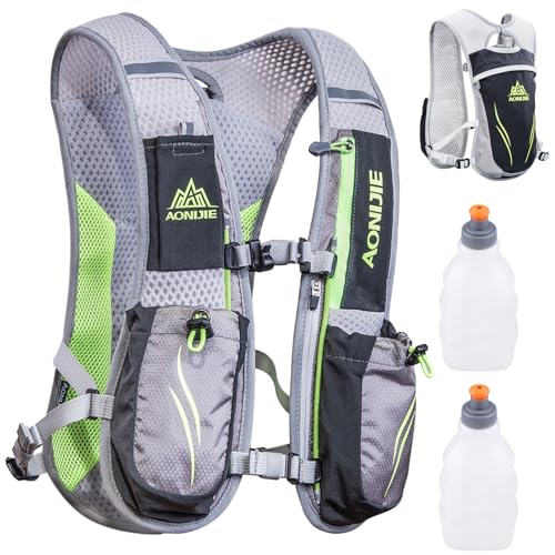 Azarxis Hydration Running Vest Backpack Pack 5L 5.5L for Women and Men Jogging Trail Race Marathon Cycling Hiking - color: Gray