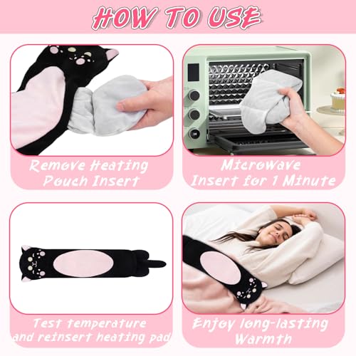 Microwavable Heating Pads for Cramps, Cute Black Cats Heating Pad - style: Black Cat