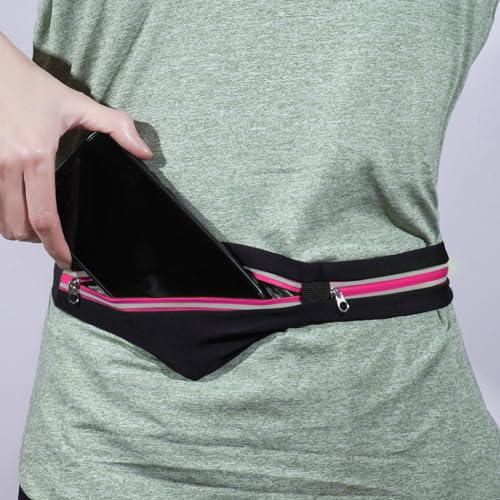 Running Belt for Men & Women - Secure Jogging Pouch for Phone, Keys & Essentials, For All Cell Phones - color: NA-2 Rose