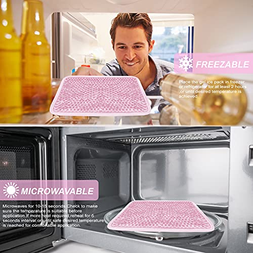 Gel Ice Pack for Injuries Ice Bag with Strap-1 Pack Reusable Hot Cold Pack - color: Pink-1 Pack