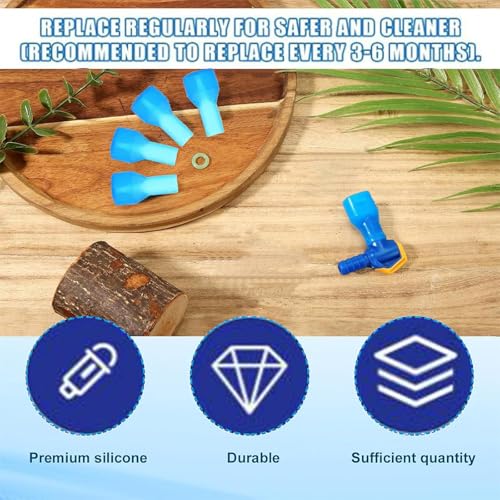 4 Pack Replacement Bite Valve Mouthpiece with Shutoff Valve & Tube O-Ring, Universal Hydration Bladder Mouthpiece Fit Most Water Backpack Hydration Pack Brands - color: Blue