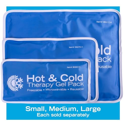 Roscoe Medical Gel Soft Flexible Ice Packs for Injuries, Reusable Freezer Hot and Cold Pack, Cold Compress & Cooling Gel Pad for Shoulder, Hip, Leg, Arm, Ankle & Foot Injury, 5 x 10 Inches, Small - size: Small, 5" x 10"
