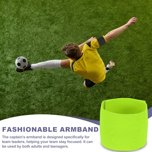 Soccer Captain Armband Elastic Wrist Arm Bands Adjustable Player Team Leader Anti-Slip Badge Sports Accessories - color: Fluorescent Green