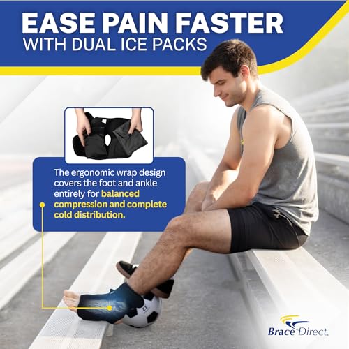 Brace Direct Reusable Gel Ice Pack Wrap for Achilles Tendonitis Relief - size: L-XL