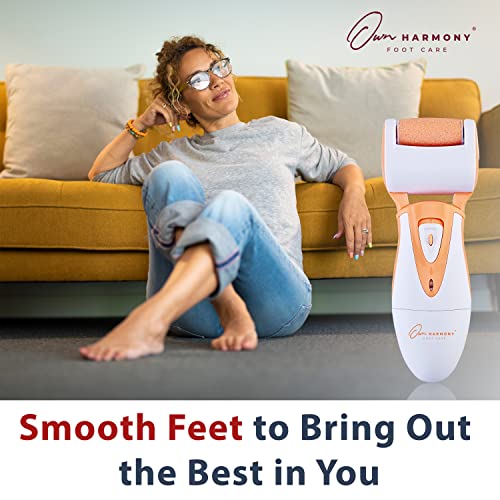 Own Harmony 2 Electric Feet Callus Removers and 6 Rollers Bundle: Powerful Rechargeable Mens Pedicure Tools Kit & Professional Electronic Foot Care File for Women, Best for Hard Cracked Dead Skin