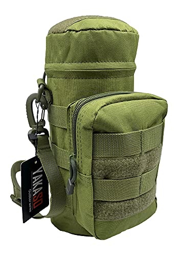 Tactical Molle Water Bottle Holder Pouch Hydration Carrier Bag Tactical EDC Water Bottle Carrier with Detachable Shoulder Strap for Hiking Camping Outdoor Sport Travel - color: Army Green