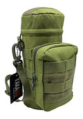 Tactical Molle Water Bottle Holder Pouch Hydration Carrier Bag Tactical EDC Water Bottle Carrier with Detachable Shoulder Strap for Hiking Camping Outdoor Sport Travel - color: Army Green