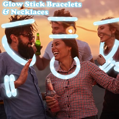 12-24 PCS White Glow Sticks Halloween Party Favors Toys for Kids Adults - style: White