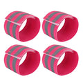 X AUTOHAUX 4 Pcs Reflective Bands for Wrist High Visibility Night Safety Cycling Riding Reflector Tape Straps Bracelet - color: Pink