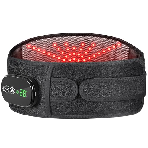 Heated Lower Back Massager, Cordless Heating Pad Brace Wrap Belt for Back