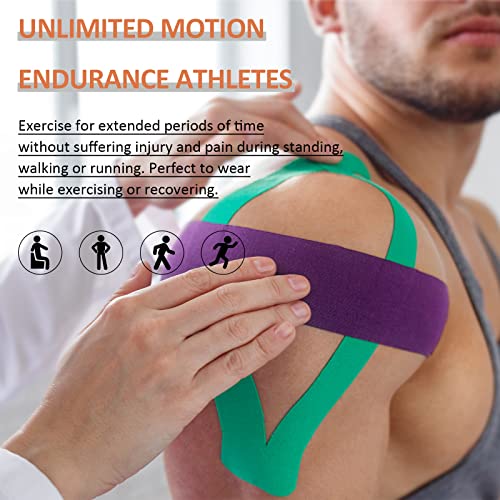 Black Kinesiology Tape Waterproof Jumbo Roll Uncut for Sports & Recovery