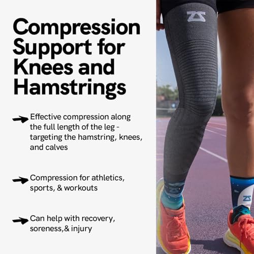 Zensah Full Length Long Leg Compression Sleeve - color: Black, size: Medium