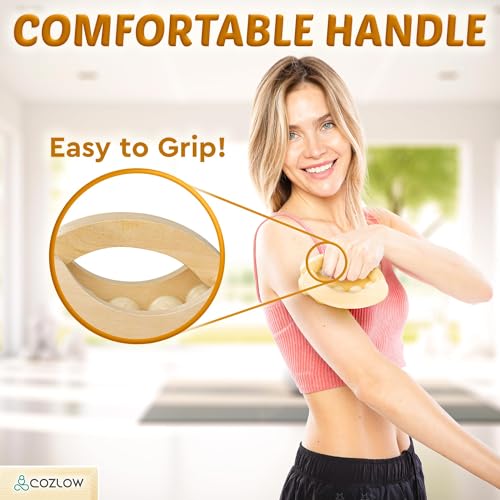 Wooden Massage Ball Roller - Supports Lymphatic Drainage and Pain Relief - color: Wood