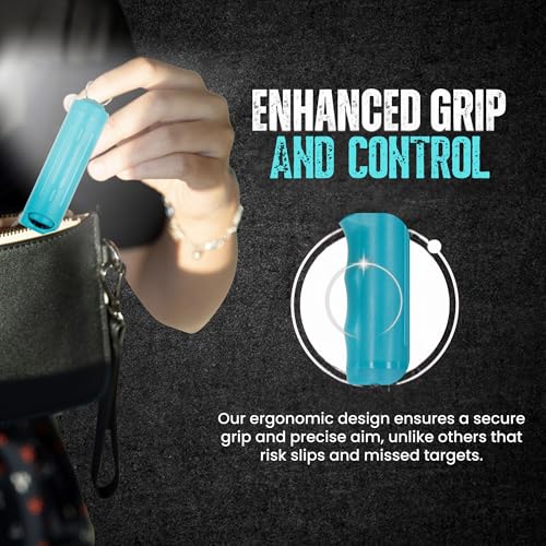 Police Magnum Keychain Pepper Spray Flip Top Safety 2 Pack 1/2oz - Maximum Heat Strength OC with Dye - Tactical Small Compact Case Holder - for Women & Men's Self Defense - Made in The USA - color: TEAL