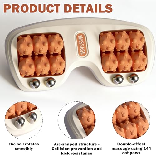 Dual Foot Massage Roller with Acupressure Nodes and Steel Balls for Feet - color: Orange