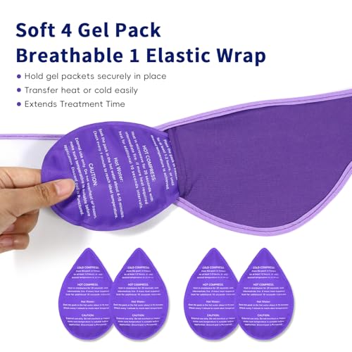 Wisdom Teeth Ice Pack Head Wrap for Pain Relief - Cold Hot Therapy for Face - color: Purple