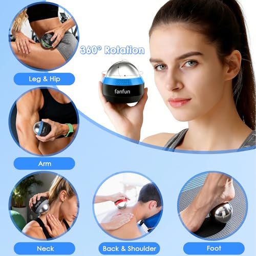 Massage Ice Roller Ball - Cold & Heat Therapy Roller for Deep Tissue Massage Pain Relief, Plantar Fasciitis Roller (Black & Blue) - color: Black & Blue