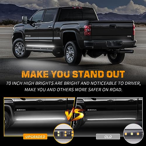 XRIDONSEN 2PCS 70 inch Running Board Lights White Strobe Lights - color: White