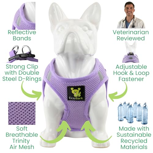 EcoBark Step in Dog Harness, Reflective Soft Padded Mesh Vest, Small Dogs - color: Lavender, size: XS- 5 to 6 lbs- Chest Up to 13 in (Pack of 1)