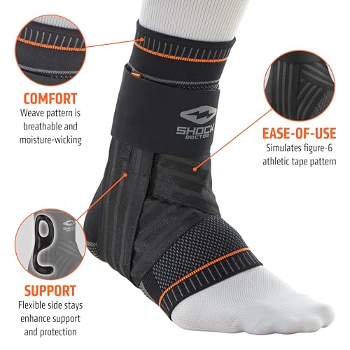 Shock Doctor Ultra Knit Ankle Brace W/Figure 6 Strap & Stays - size: X-Large