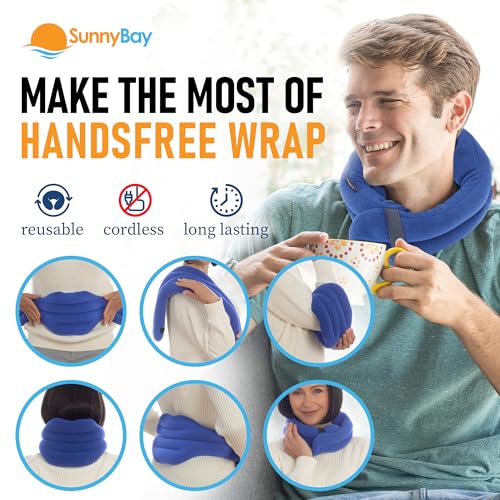SunnyBay Hands-Free Heating Pad, Neck and Shoulder, 26 inch, Sky Blue - color: Handsfree - Sky Blue