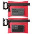 FRTKK 2 Pack Tactical Compact EDC Pouches Military Molle Utility Pouch Accessories Organizer Pouch Coin Purse Keychain Pocket Credit Card Holder Waist Pack - color: red 3
