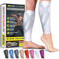 BLITZU Calf Compression Sleeves, Footless Compression Socks for Men & Women - color: White, size: Small/Medium