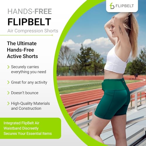 FlipBelt Women's Air Compression Shorts 6 inch - Jungle Green - XS