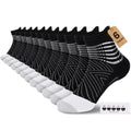 IRAMY Compression Ankle Support Socks Women - Wicking, Cushioned Athletic, Plantar Fasciitis Relief 2/3/6 Pairs - color: Black(6 Packs), size: Large