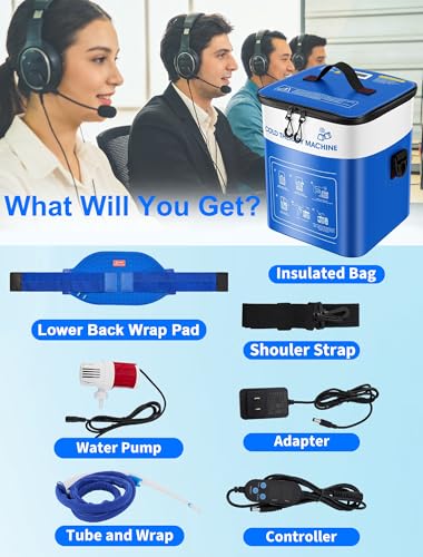 Cold Therapy Machine for Lower Back Pain Relief, Ice Machine with Pressure Regulator, Timer & Temp Display, Cryotherapy Unit with Back Ice Pack for Waist, Lumbar, Sciatic, Herniated Disc, Coccyx Pain