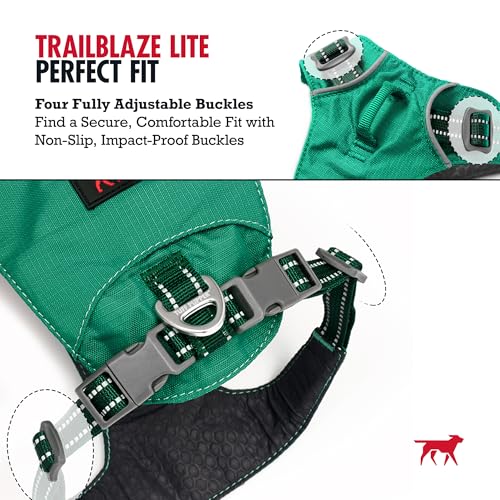 Tuff Pupper All-Day Wear Dog Harness | for Walking, Trail Running, Hiking | Front & Back Leash Clips | Reflective Trim | Easy On/Off Buckles | Lightweight Breathable | No Pull Design (XXXS, Teal) - color: Tropical Teal, size: XXX-Small