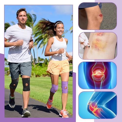 Foilswirl 1 Pcs Kids Knee Brace with Side Stabilizers,Purple - color: Purple