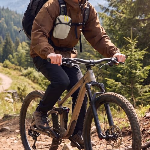 Backpack Strap Attachment Bag, Portable Phone Pocket & Water Bottle Holder Pouch for Outdoor Hiking, Travel, Cycling (Gray) - color: Gray