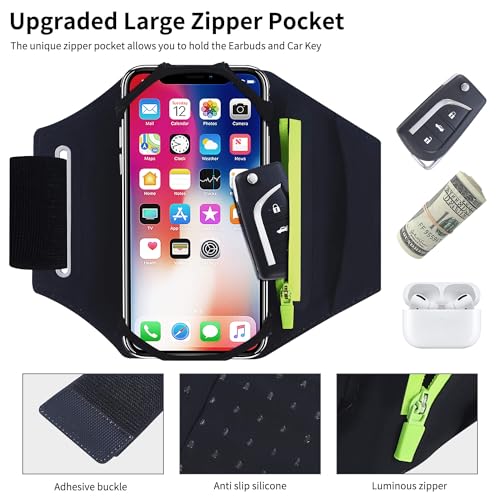 10 Pack Cell Phone Holder Armband : Adjustable Strap Arm Bands Case Compatible with iPhone 15 14 13 12 11 Mini Pro Max Plus Samsung Galaxy Pixel for Workout Exercise Sports - color: 10 Pack Black Armband