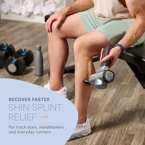 Lifepro Sonic Massage Gun Percussion Muscle Massager, 8 Heads & 5 Speeds - color: Silver, size: Standard