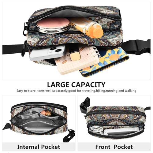 Design Texture Persian Design Belt Bag for Women Men Print Mandala Fanny Pack Small Waist Pouch Crossbody Bags for Outdoor Hiking Running Travel - color: Mandala